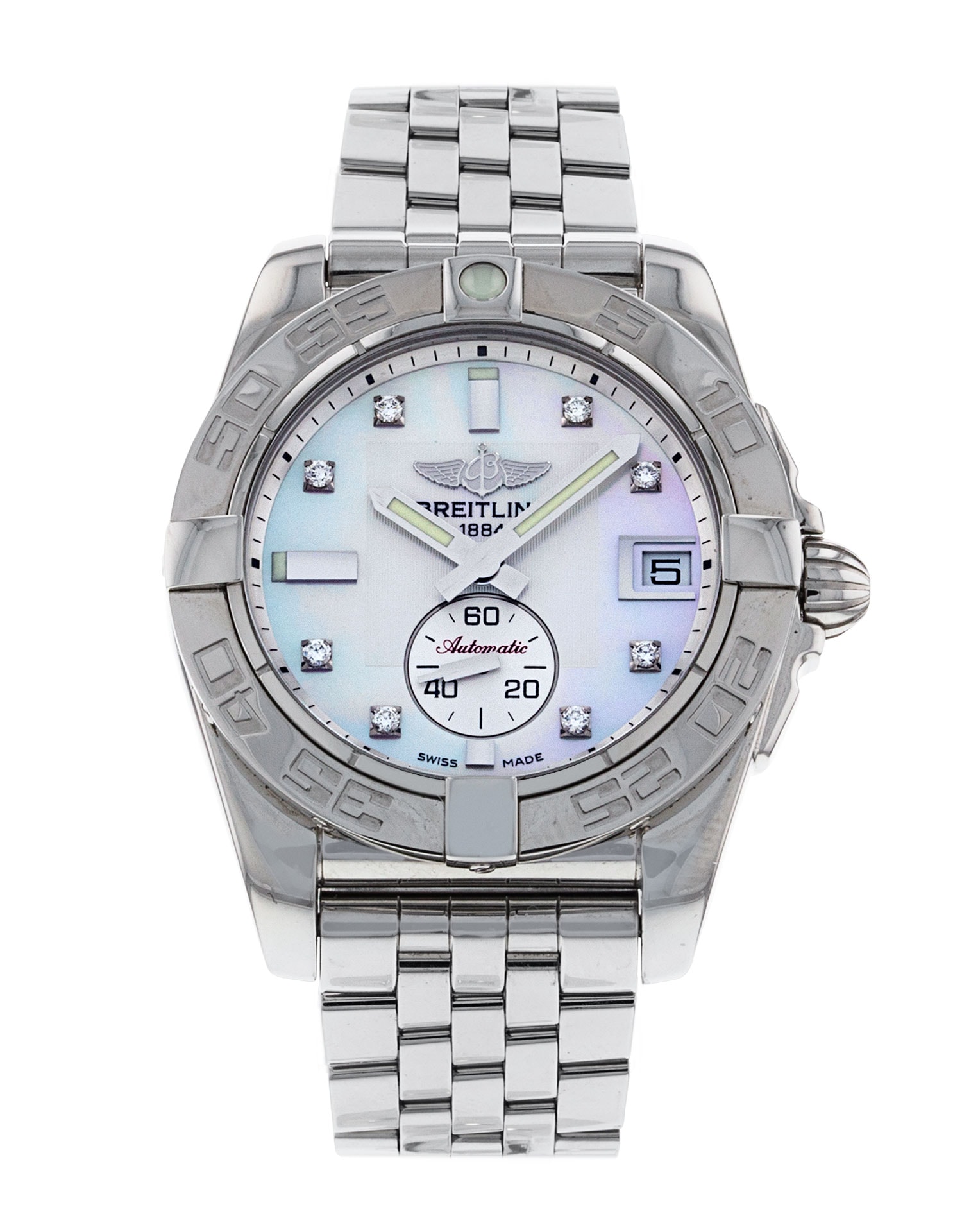 Breitling Galactic 36 Automatic Mother of Pearl White Diamond Dial