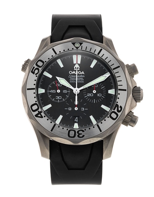 Omega Seamaster 300m Black Baton Dial Rubber Strap