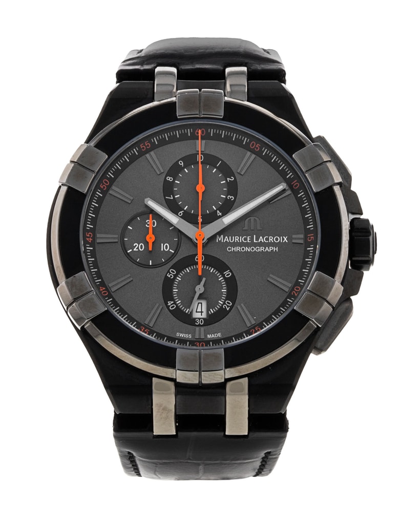 Maurice Lacroix Aikon Black Baton Dial Leather Strap