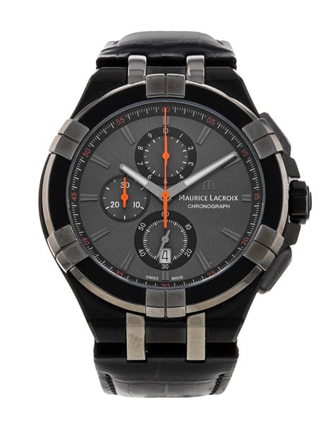 Maurice Lacroix Aikon Black Baton Dial Leather Strap