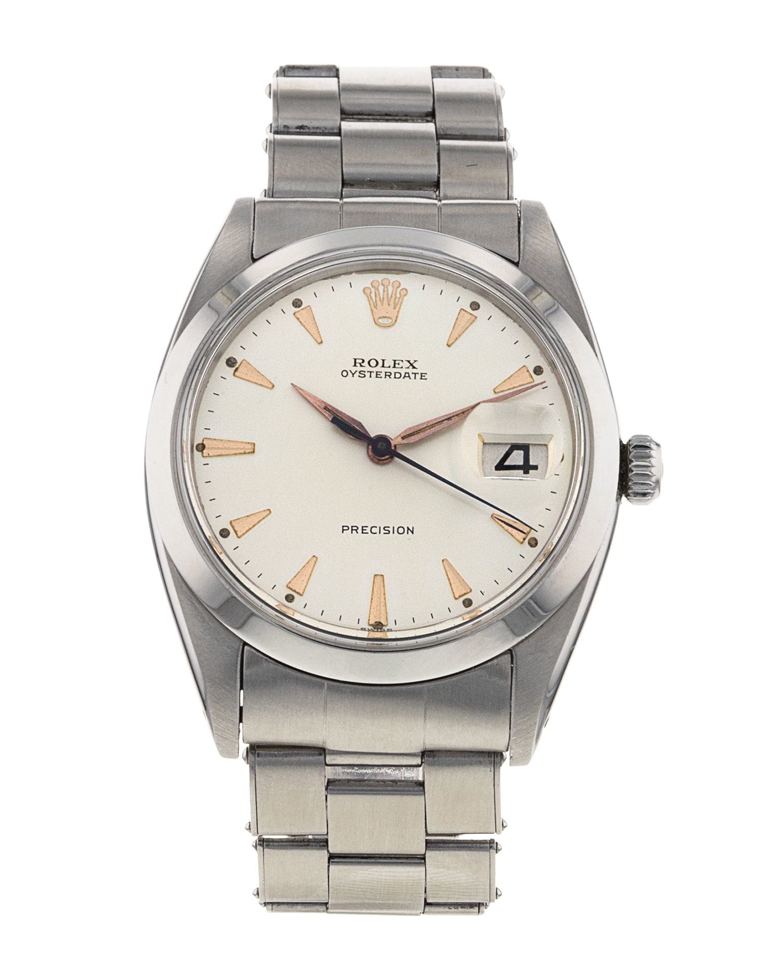 Rolex Oyster Precision White Baton Dial Bracelet Strap
