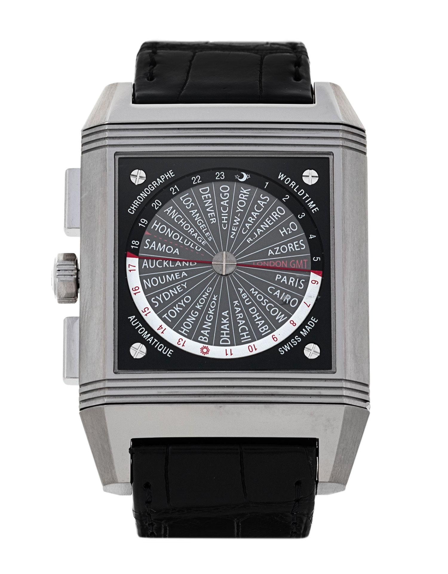 Jaeger-LeCoultre Reverso Squadra World Chronograph Black Arabic Dial