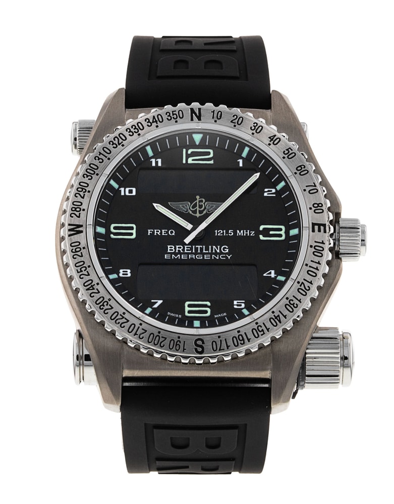 Breitling Emergency E56121 Grey Arabic Dial Rubber Strap
