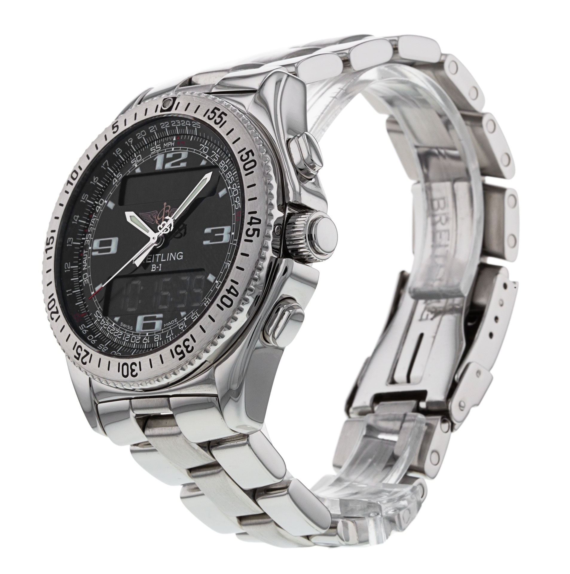 Breitling B1 Schwarz Arabisches Viertel Zifferblatt