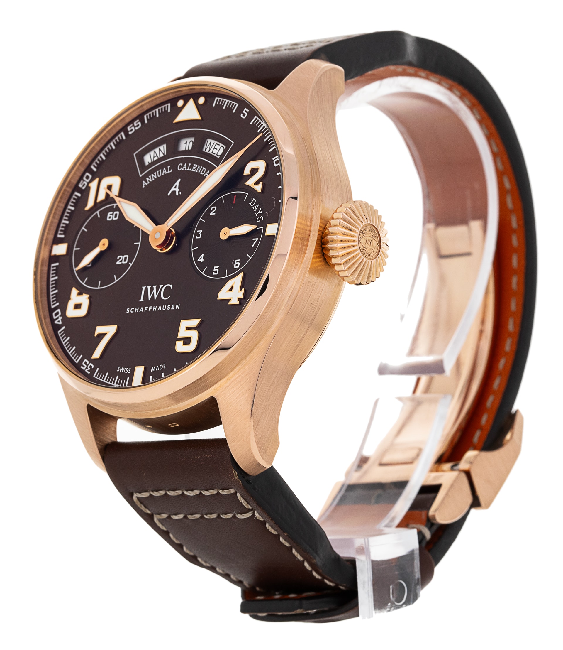 IWC Big Pilot s IW502706 Brown Arabic Dial Leather Strap