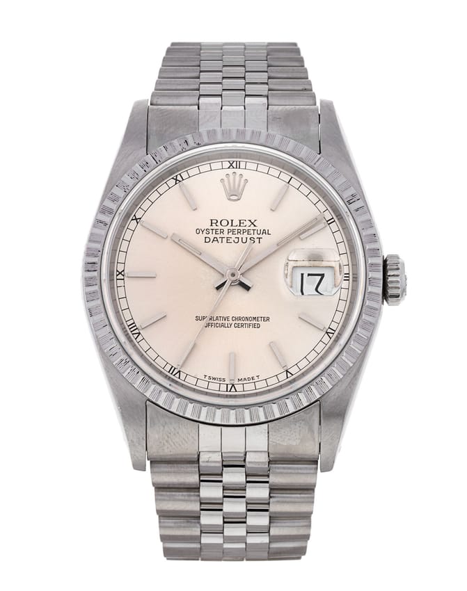 Rolex Datejust 16220 Champagne Baton Dial Bracelet Strap
