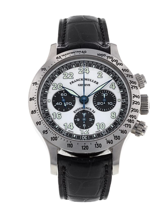 Franck Muller Endurance 24 White Dial Leather Strap