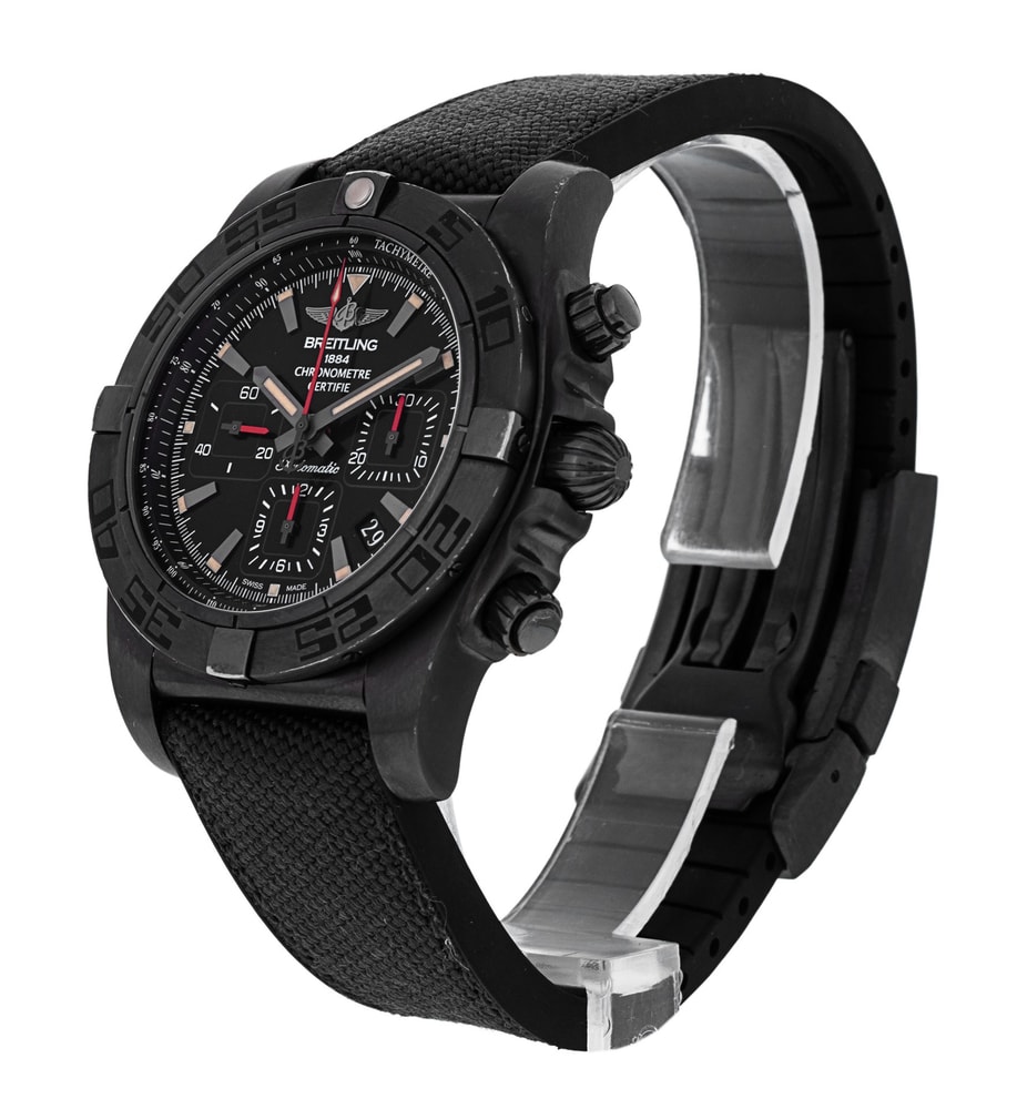 Breitling Chronomat 44 Black Baton Dial Rubber Strap