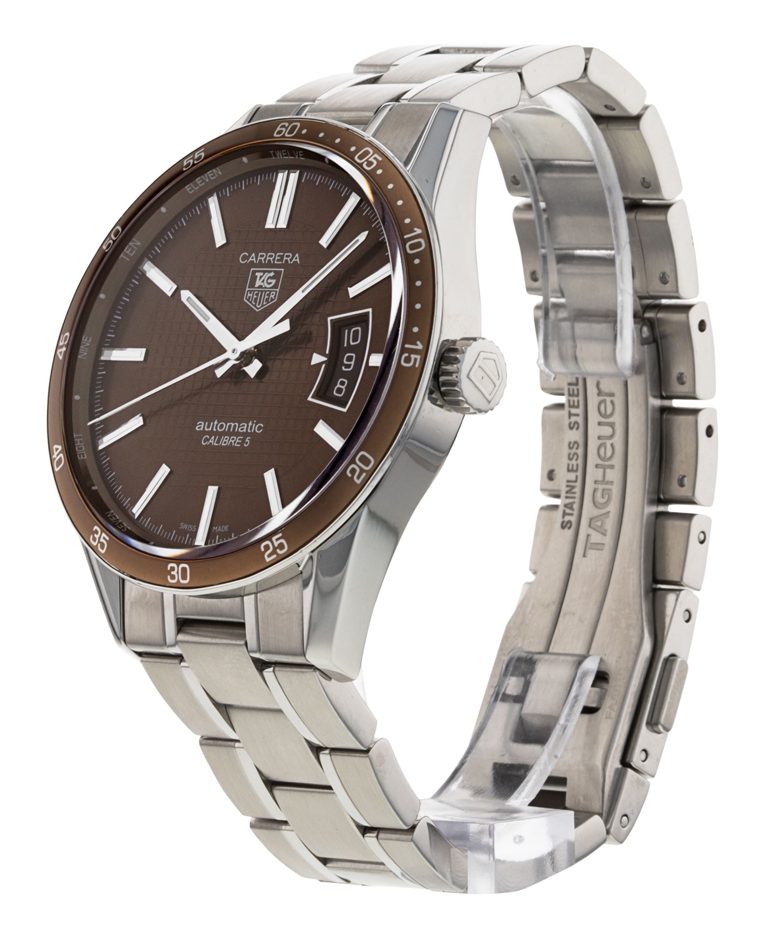 Tag Heuer Carrera Brown Baton Dial Bracelet Strap