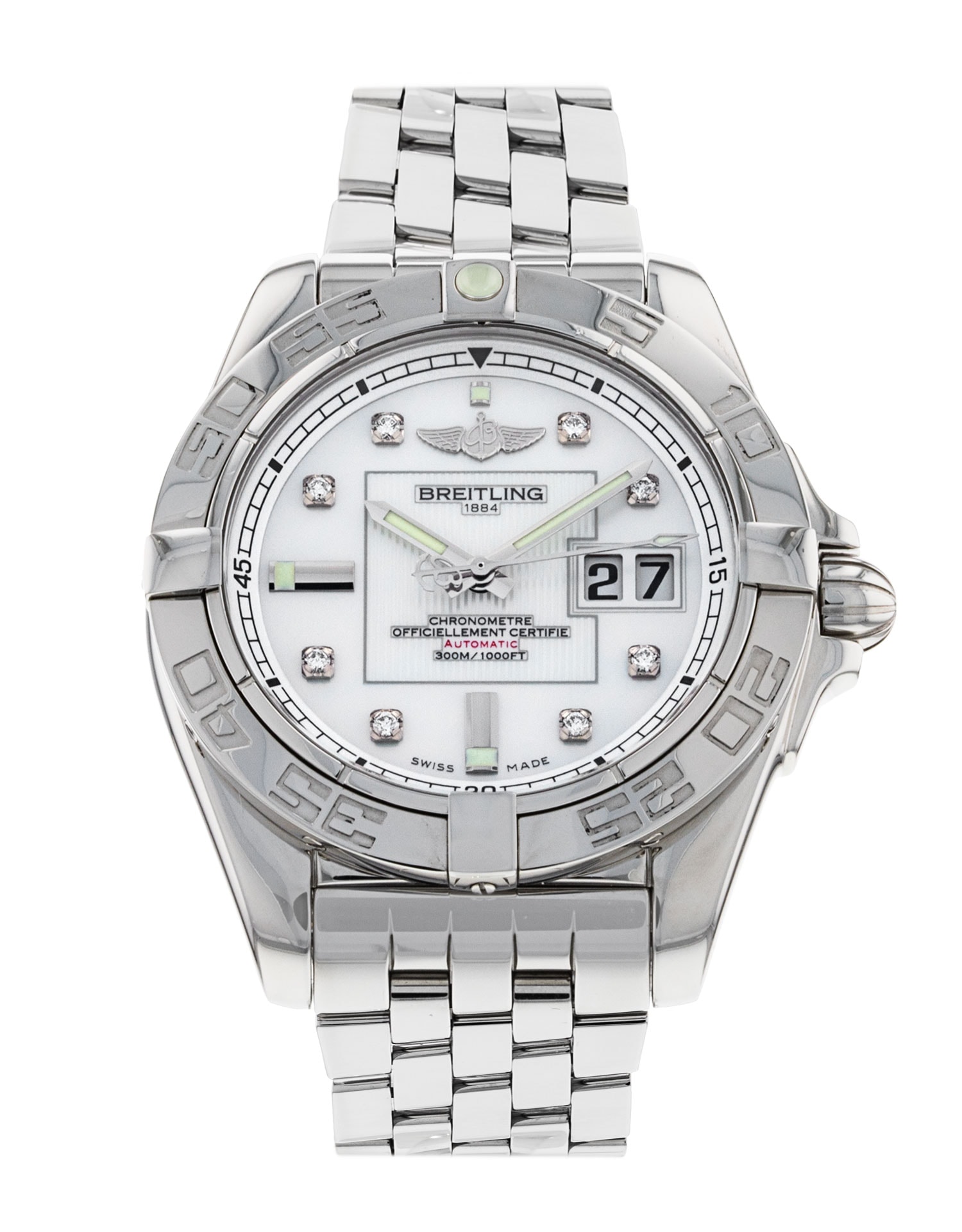 Breitling Cockpit Gents Mother of Pearl White Diamond Dial