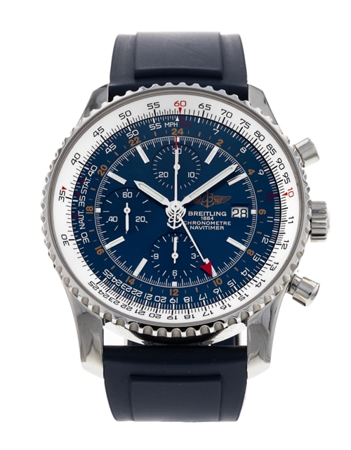 Breitling Navitimer Chronograph GMT 46 Blue Baton Dial