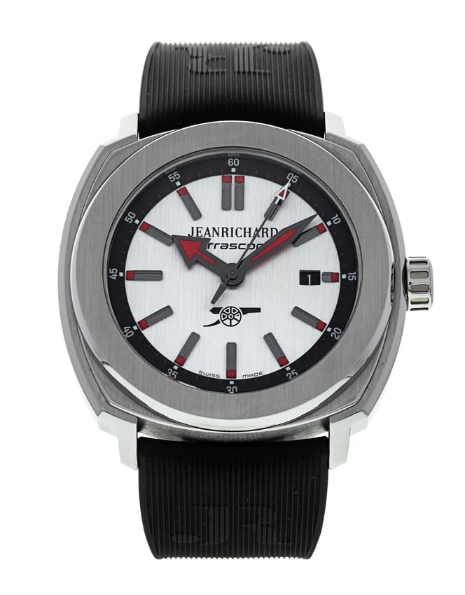 JeanRichard Terrascope Silver Baton Dial Rubber Strap