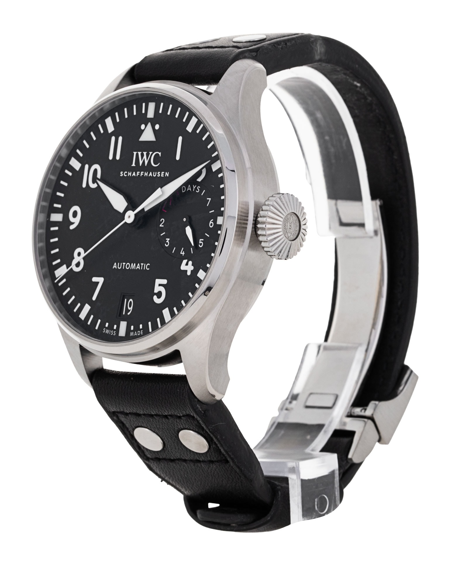 IWC Big Pilot s IW501001 Black Arabic Dial Leather Strap