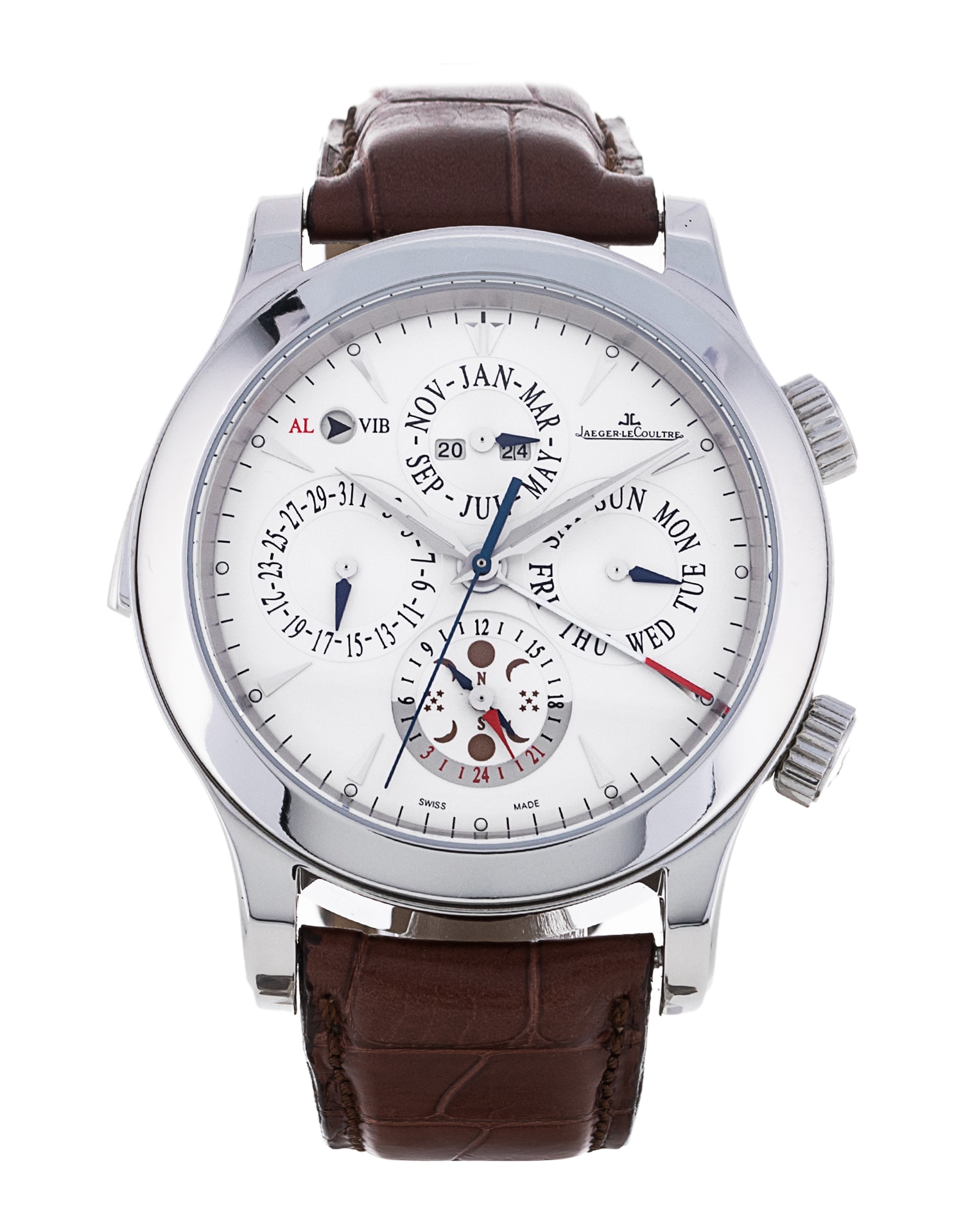 Jaeger LeCoultre Master Grande Reveil Silver Baton Dial