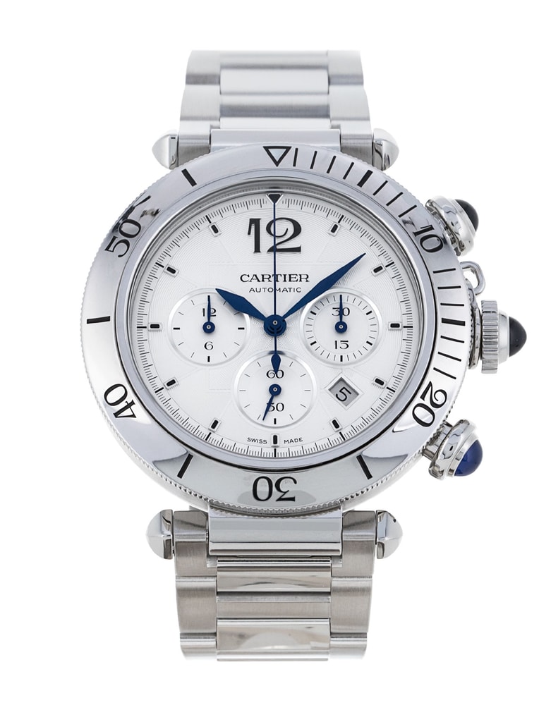 Cartier Pasha cadran Argent et un bracelet e Métal