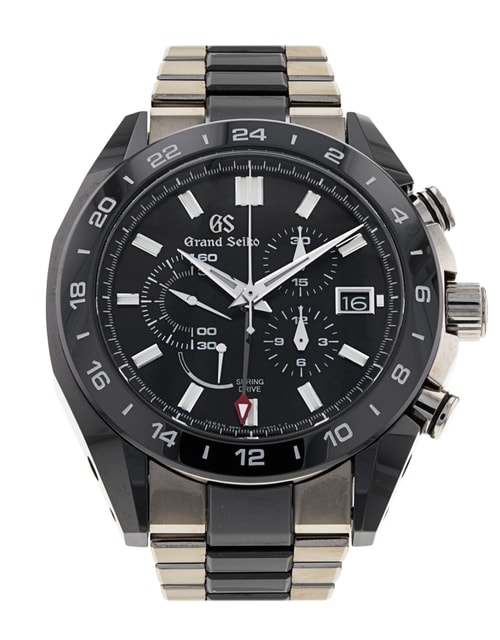 Grand Seiko Spring Drive Black Baton Dial Bracelet Strap