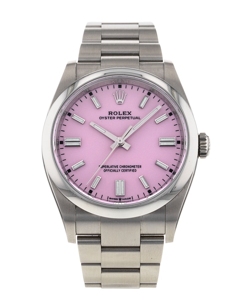 Rolex Oyster Perpetual Candy Pink Dial Bracelet Strap