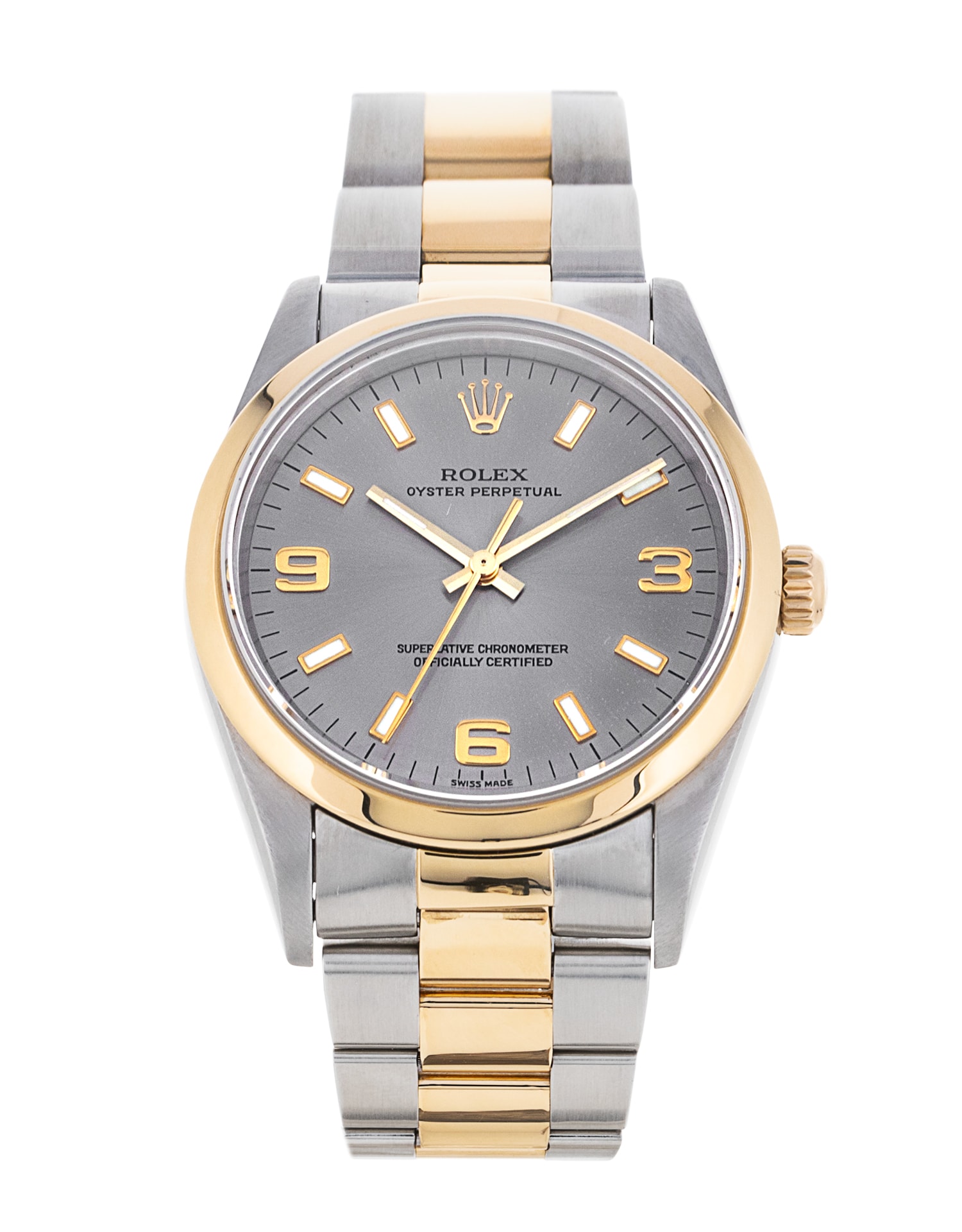 Rolex Oyster Perpetual Silver Quarter Arabic Dial