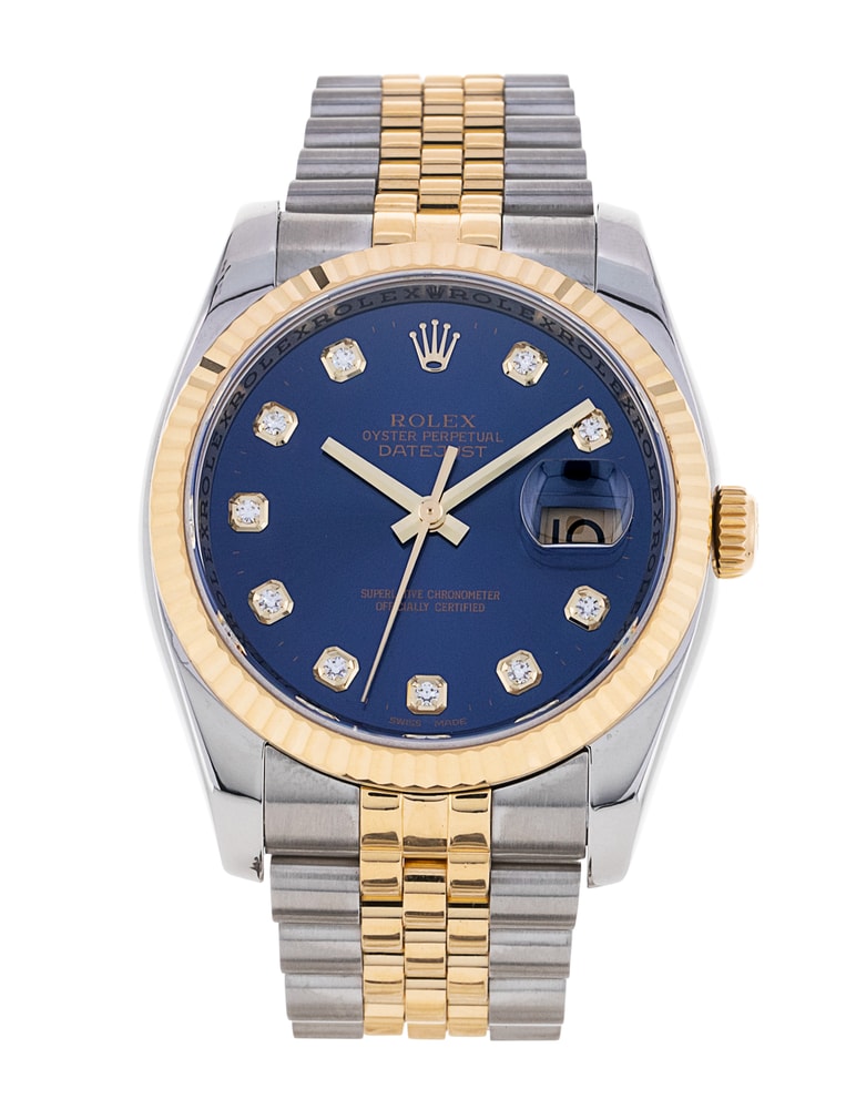 Rolex Datejust 116233 Blue Diamond Dial Bracelet Strap