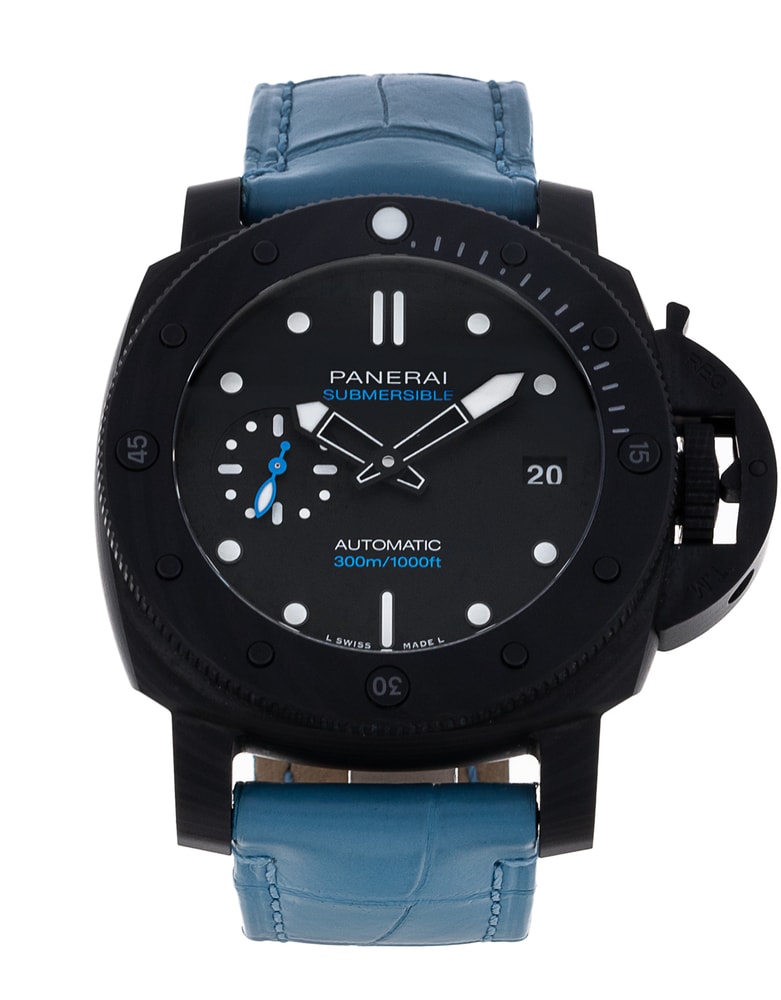 Panerai Submersible quadrante Nero e un cinturino in Pelle