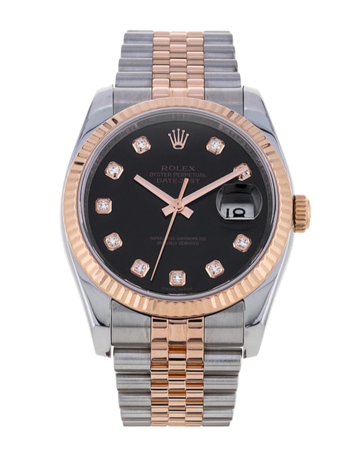 Rolex Datejust cadran Noir diamant et un bracelet e Métal