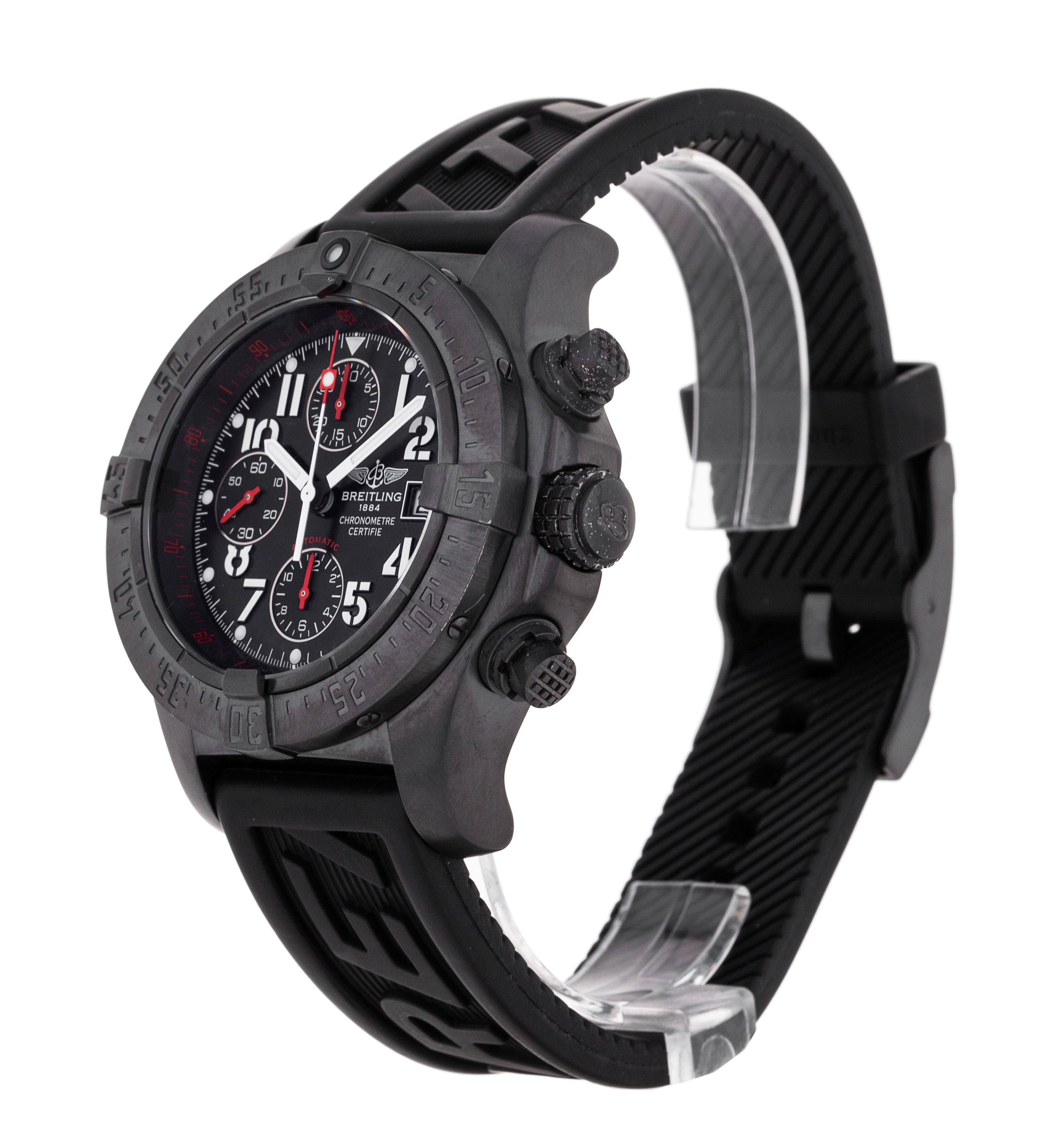 Breitling Avenger Skyland Black Arabic Dial Rubber Strap