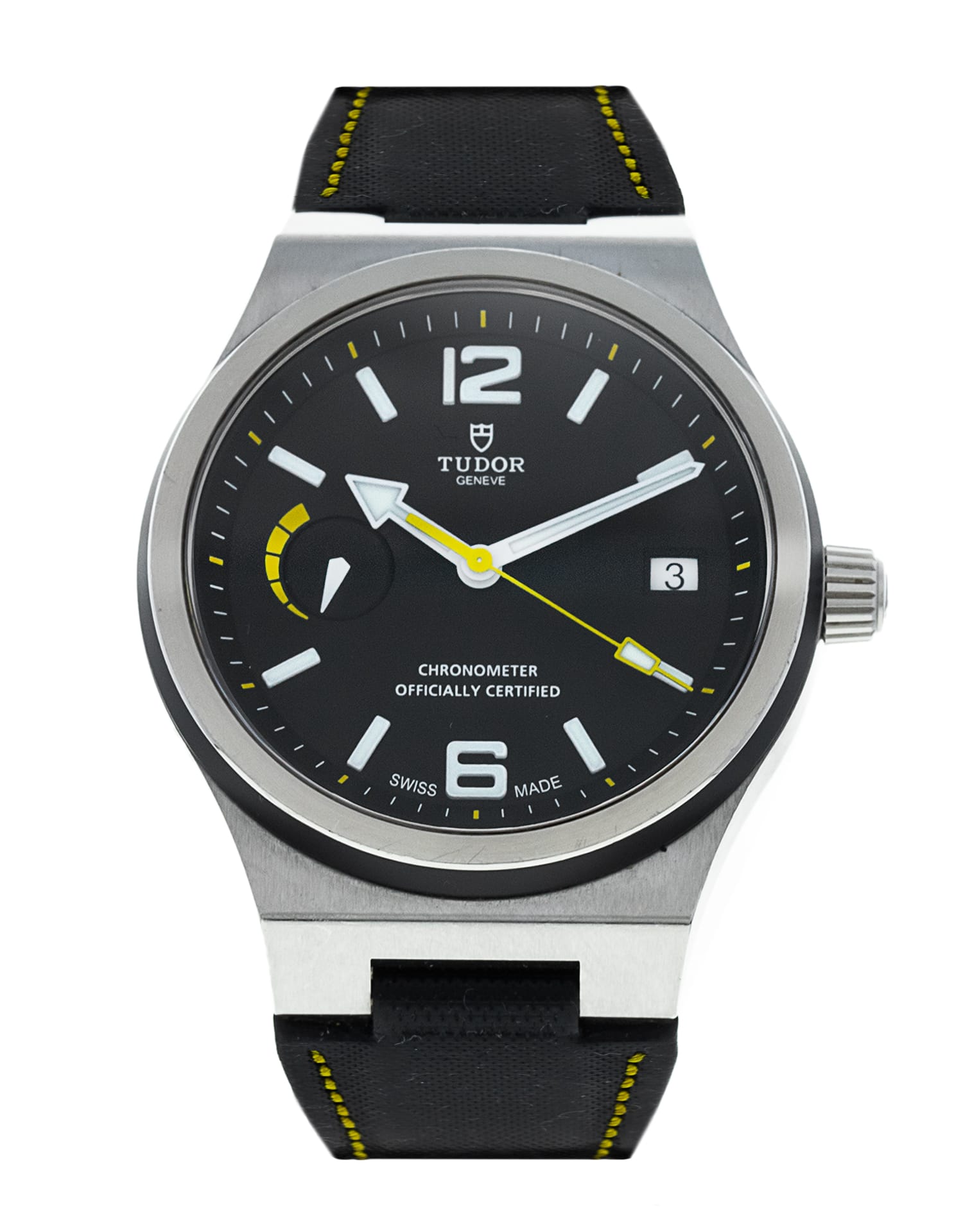 Tudor North Flag - Schwarz Zifferblatt & Leder Armband 