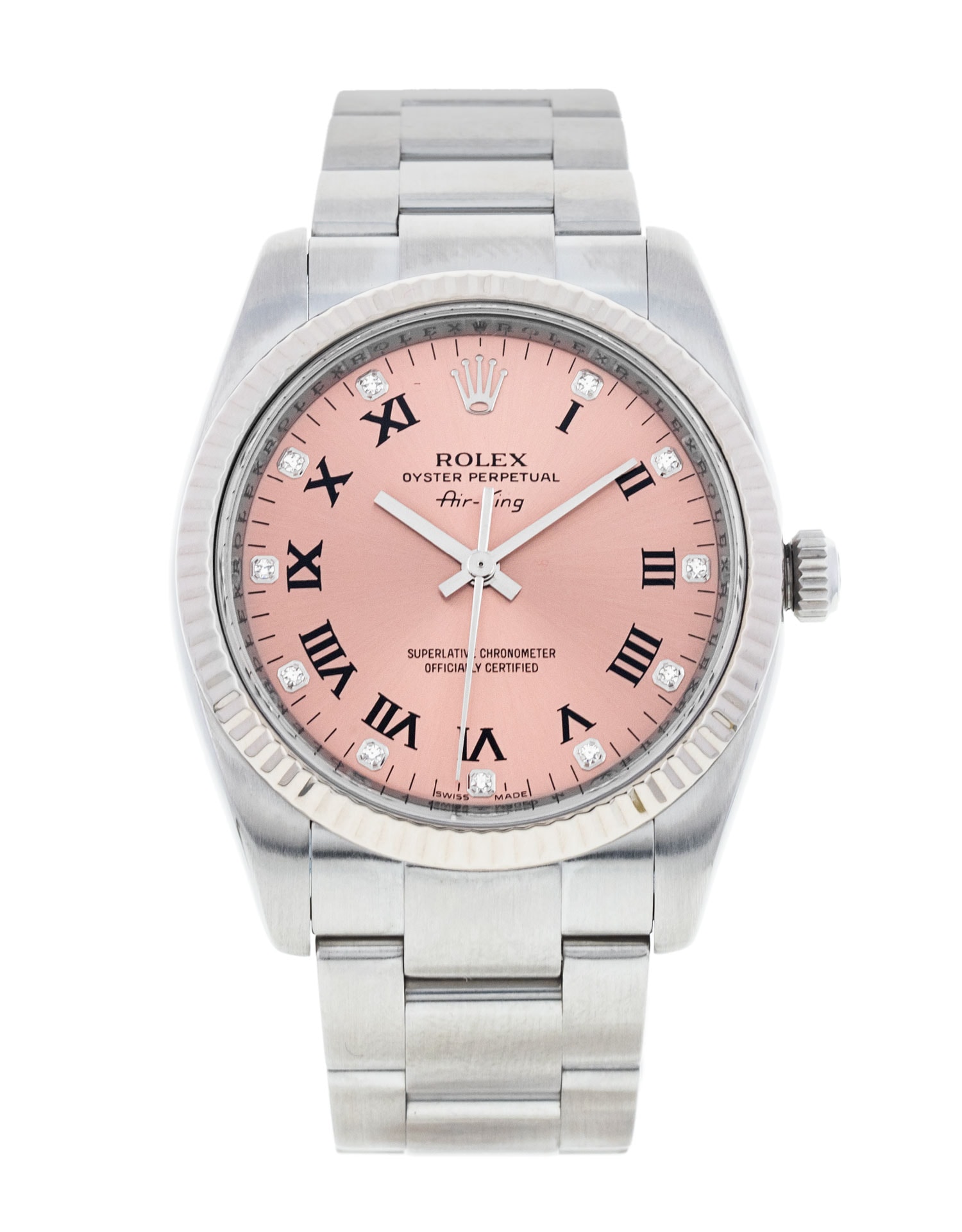 Rolex Air King 114234 Pink Diamond Dial Bracelet Strap