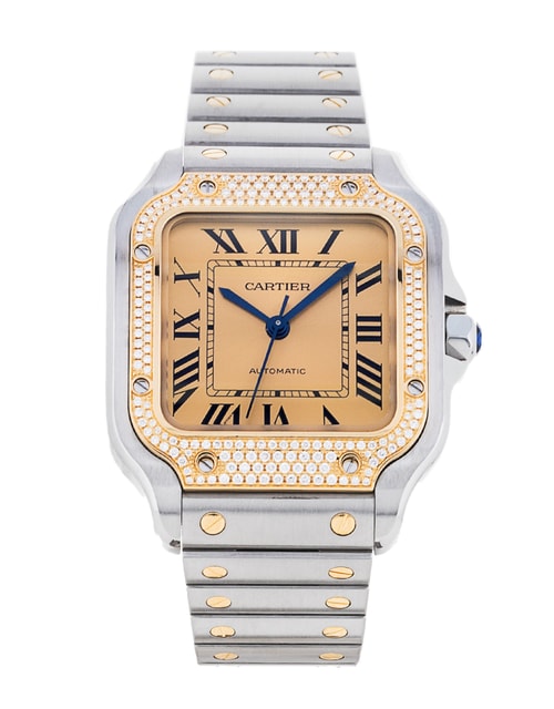 Cartier Santos Champagne Roman Numeral Dial