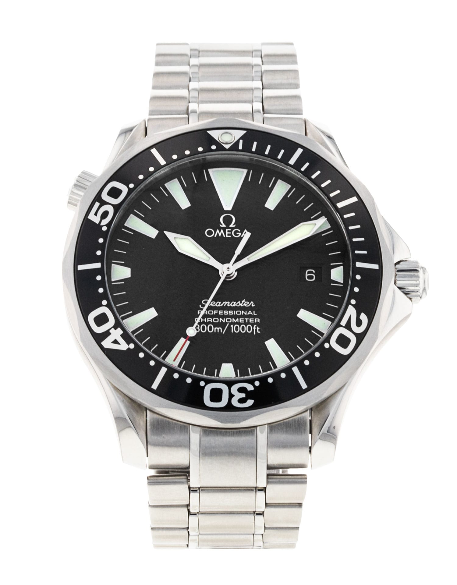 Omega Seamaster 300m - Black Baton Dial & Bracelet Strap 