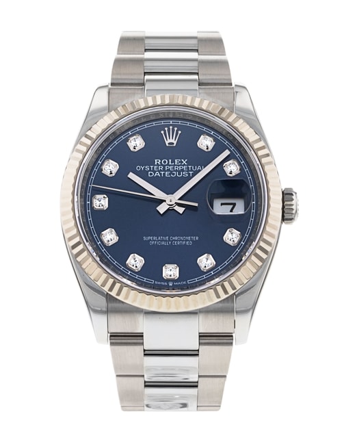 Rolex Datejust 126234 Blue Diamond Dial Bracelet Strap