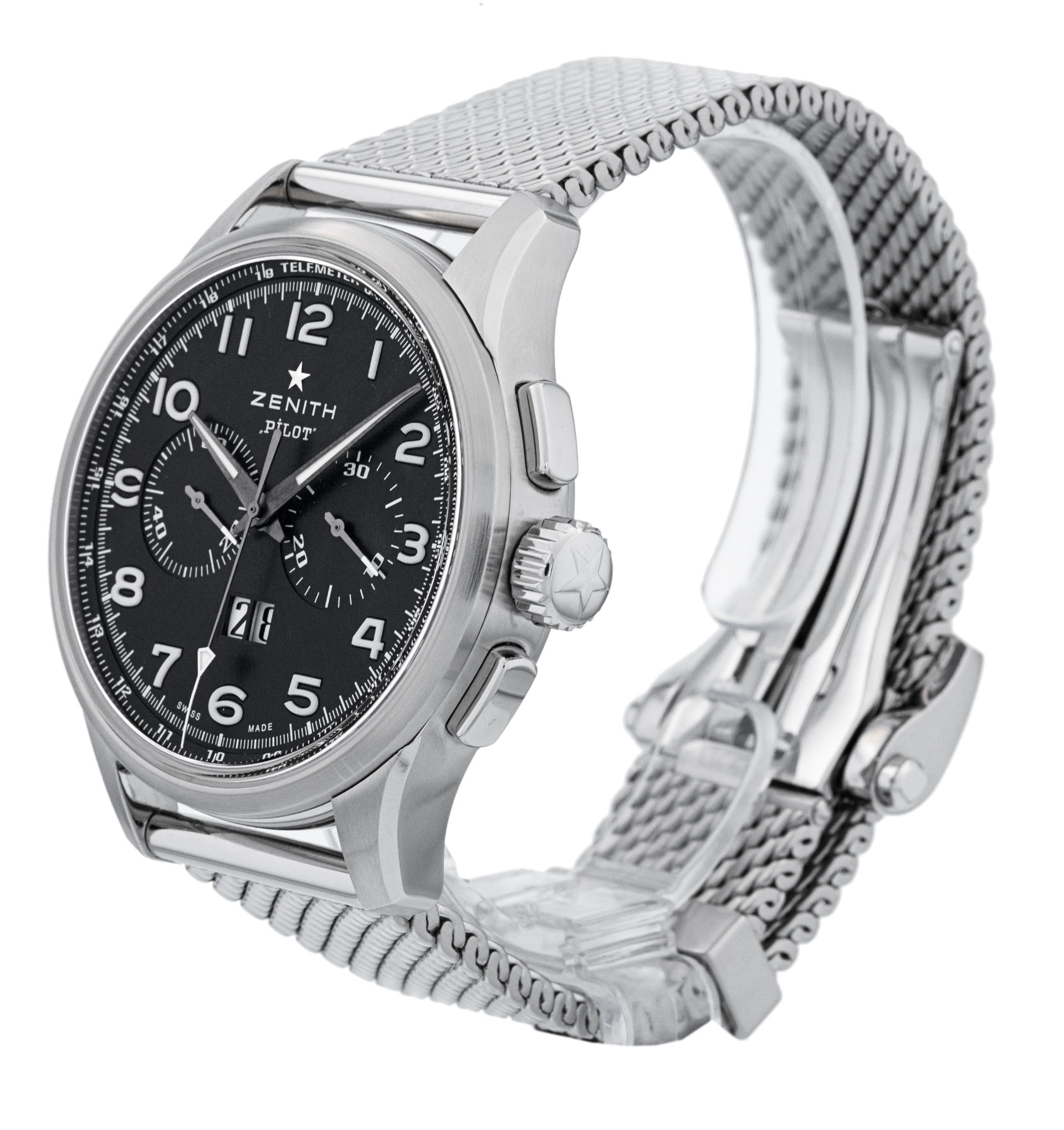 Zenith Pilot - Black Arabic Dial & Bracelet Strap