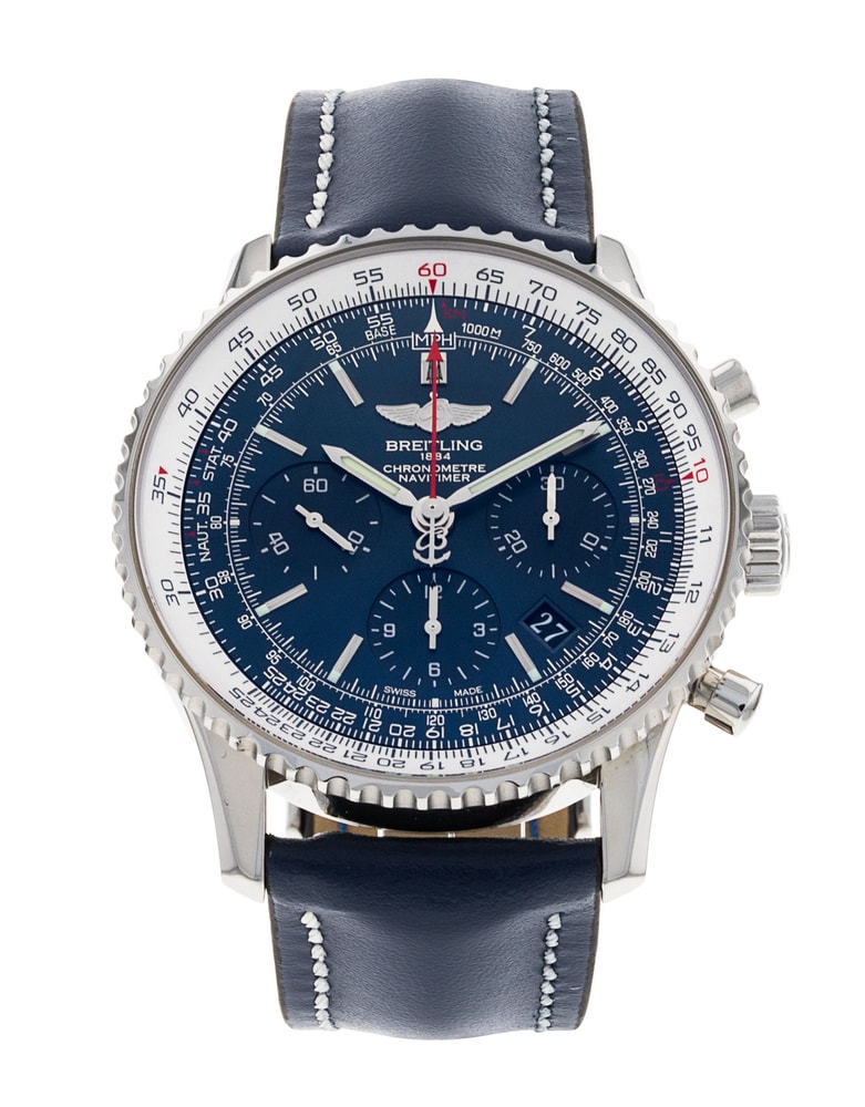 Breitling navitimer blue leather strap hotsell
