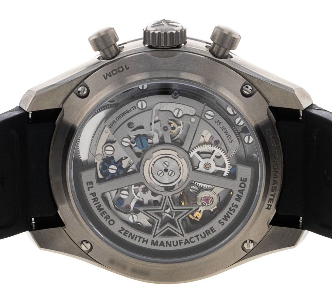 Zenith Chronomaster Silver Baton Dial Rubber Strap