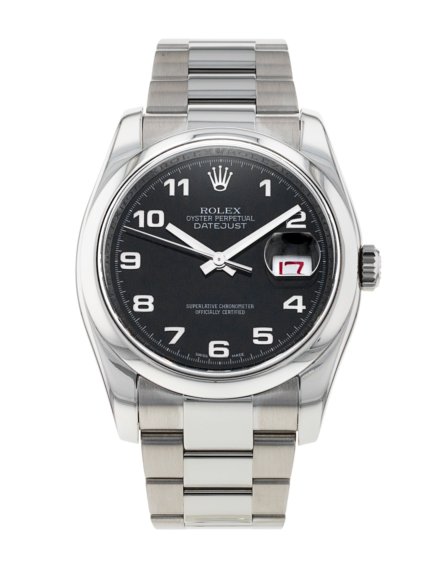 Rolex Datejust 116200 Black Arabic Dial Bracelet Strap