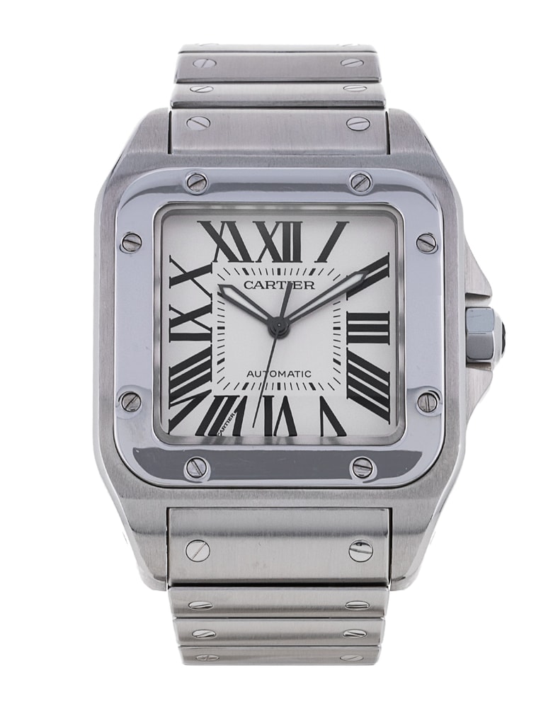 Cartier Santos 100 quadrante Argento Numeri Romani