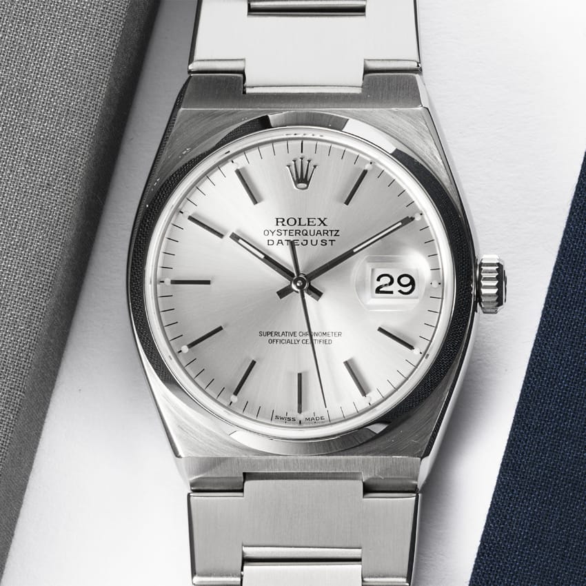 Rolex Oysterquartz Datejust Silver Baton Dial