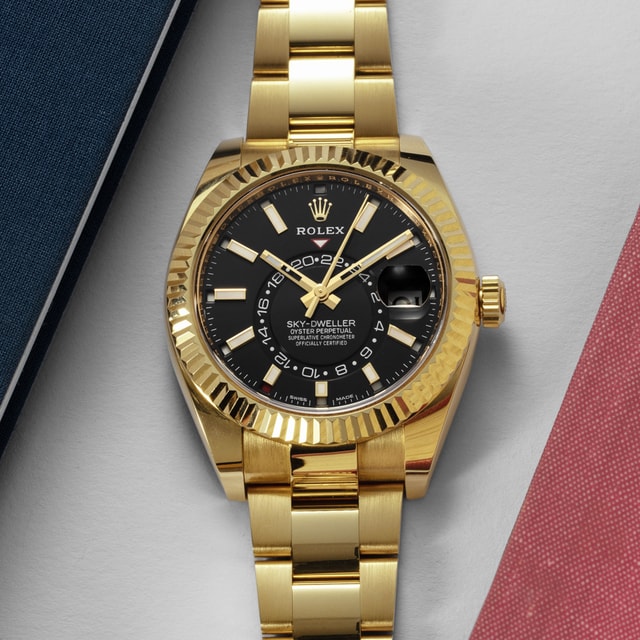 Rolex Sky Dweller 326938 Black Baton Dial Bracelet Strap