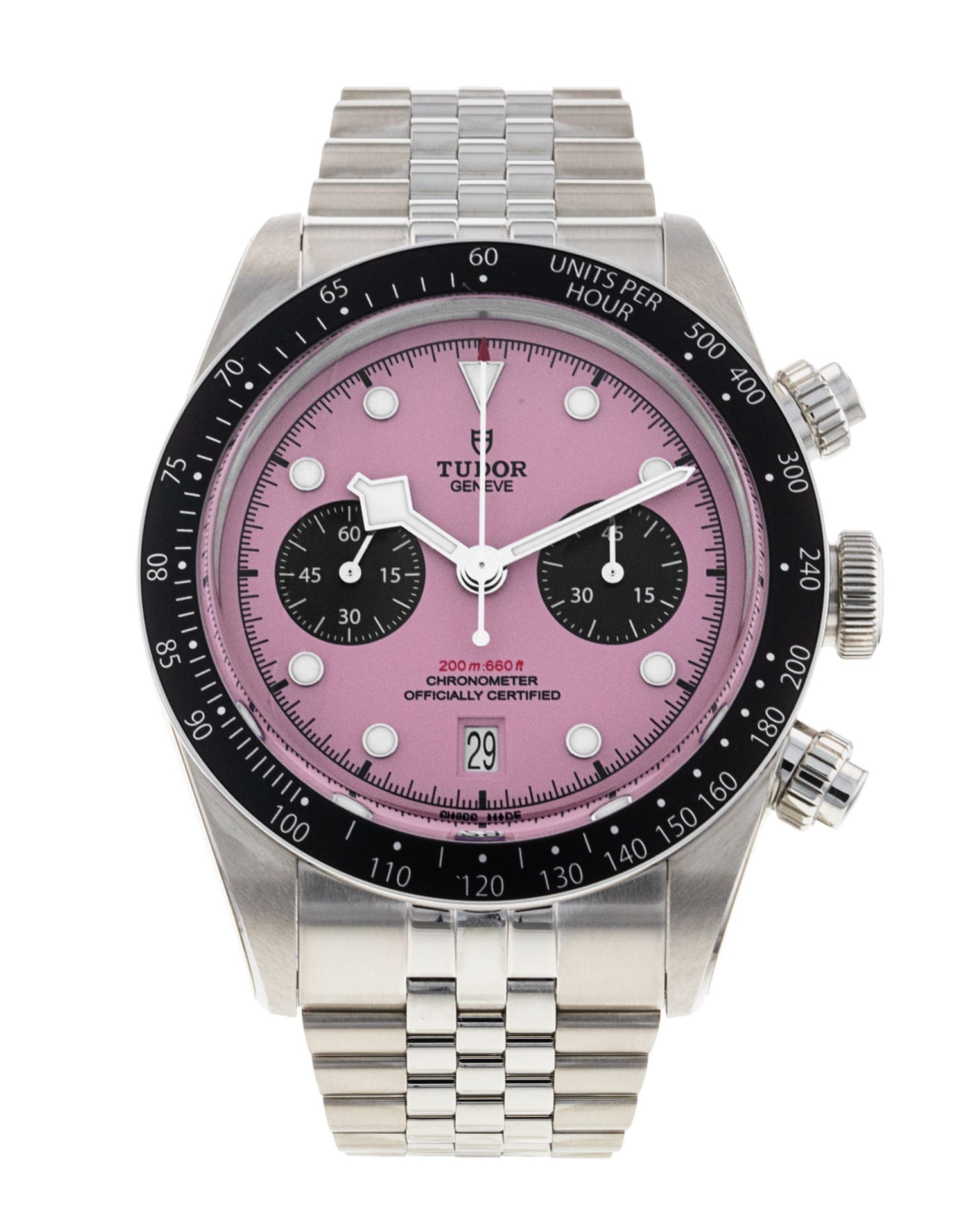 Tudor Black Bay Chrono - Pink Dial & Bracelet Strap 