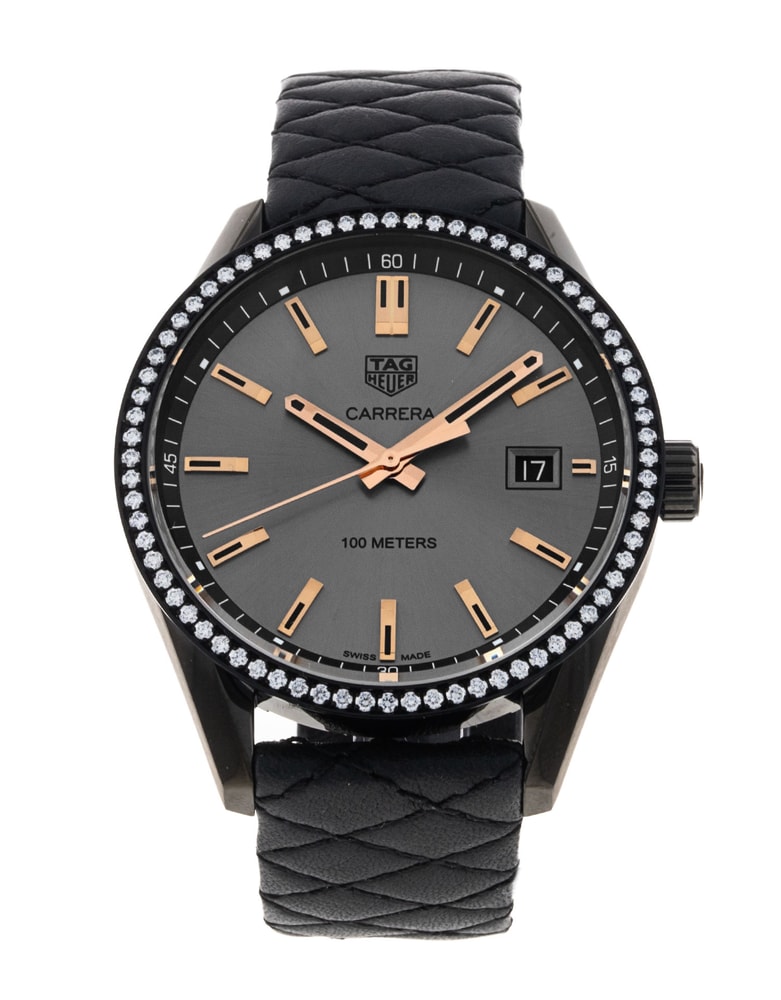 Leather tag heuer watch sale