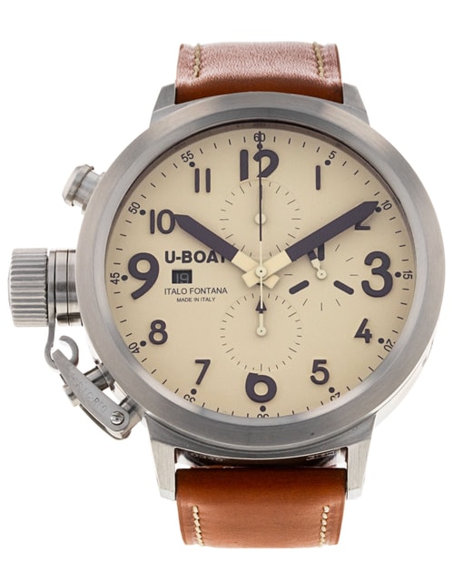 U Boat Flightdeck Beige Arabic Dial Leather Strap