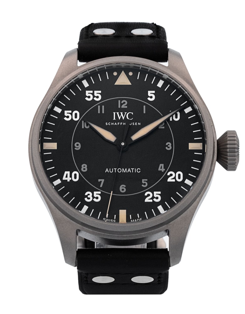 IWC Big Pilot s IW329701 Black Dial Leather Strap