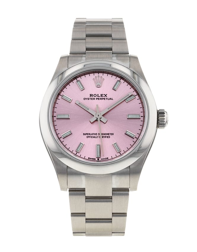 Rolex Oyster Perpetual Candy Pink Dial Bracelet Strap
