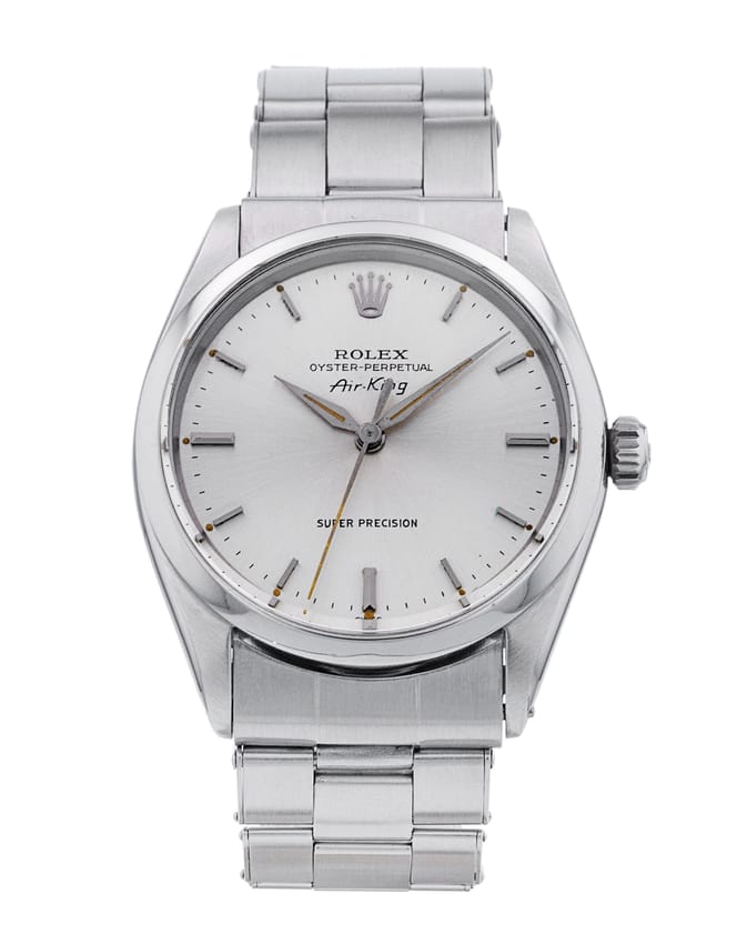 Rolex Air-King 5500 Silver Baton Dial Bracelet Strap