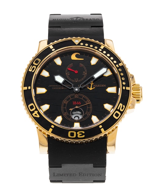 Ulysse Nardin Maxi Marine Black Dial Rubber Strap