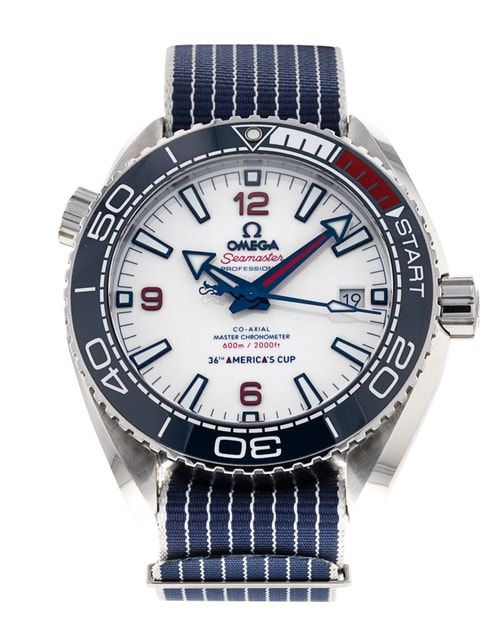 Omega Planet Ocean White Baton Dial Fabric Strap