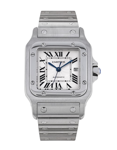 Cartier Santos Galbee Silver Roman Numeral Dial