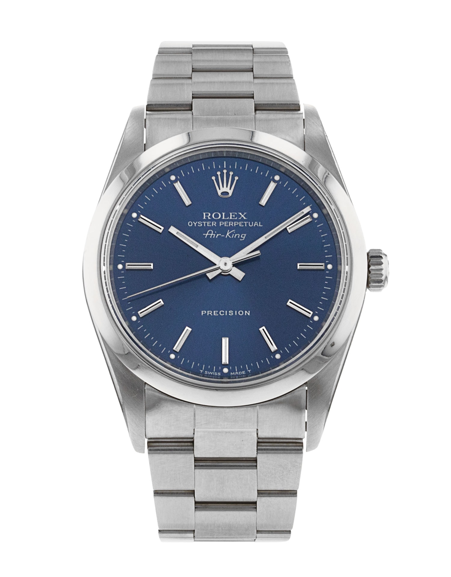 Rolex Air King 14000 Blue Baton Dial Bracelet Strap