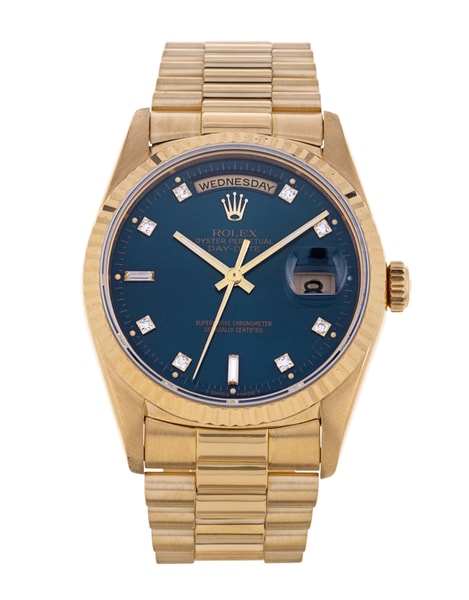 Rolex Day-Date 18238 Blue Diamond Dial Bracelet Strap