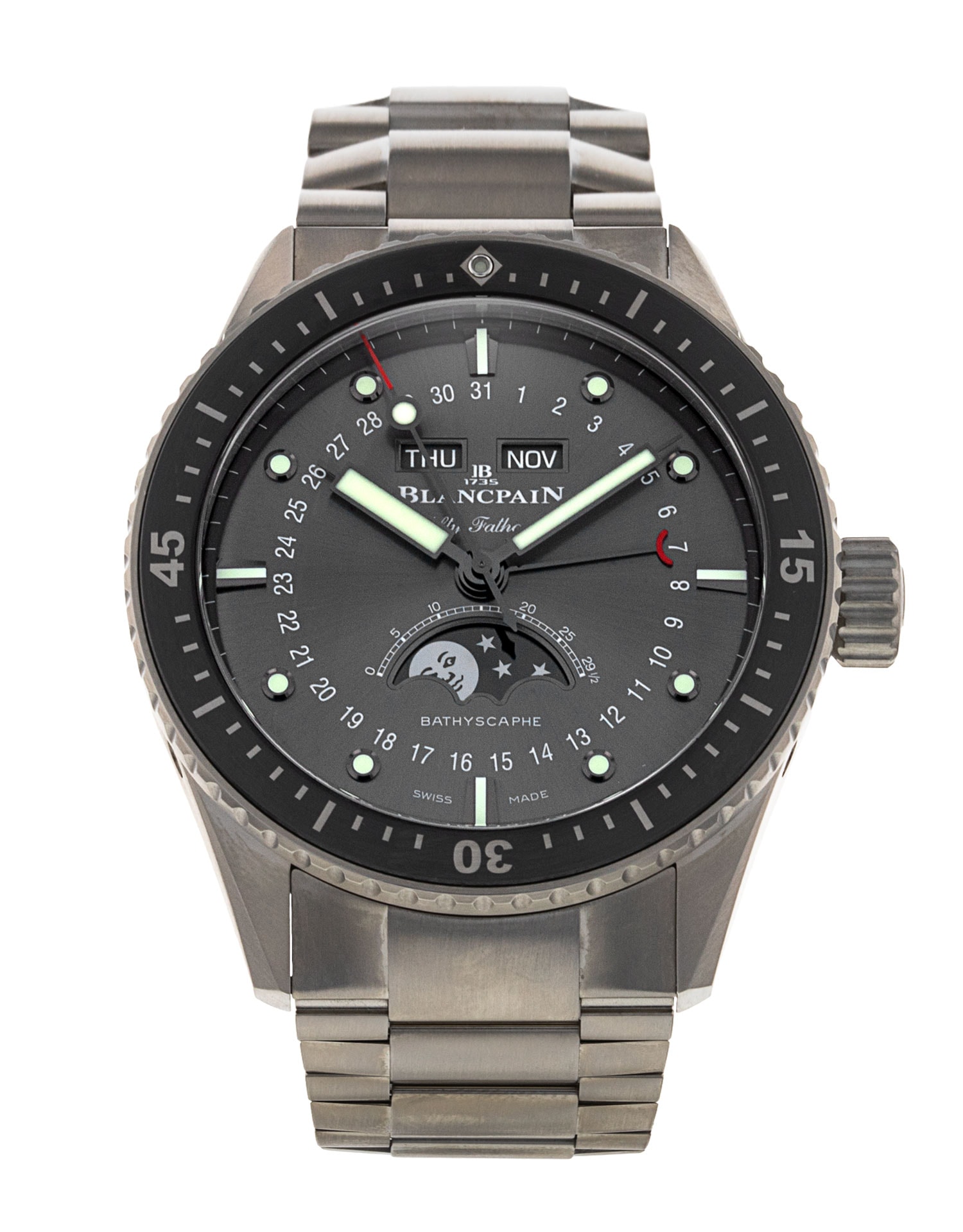 Blancpain Fifty Fathoms Grey Dial Bracelet Strap